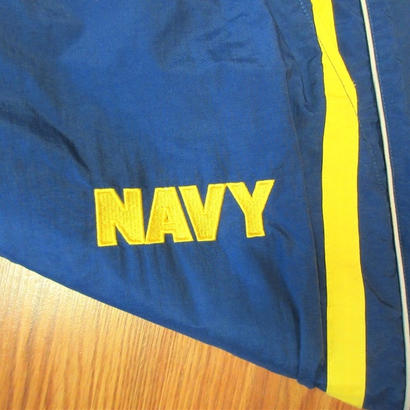 VTG NAVY Mens TAPERED NYLON WINDBREAKER PANTS - Picture 2 of 6